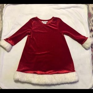 Red velvet glittery dress size 4t